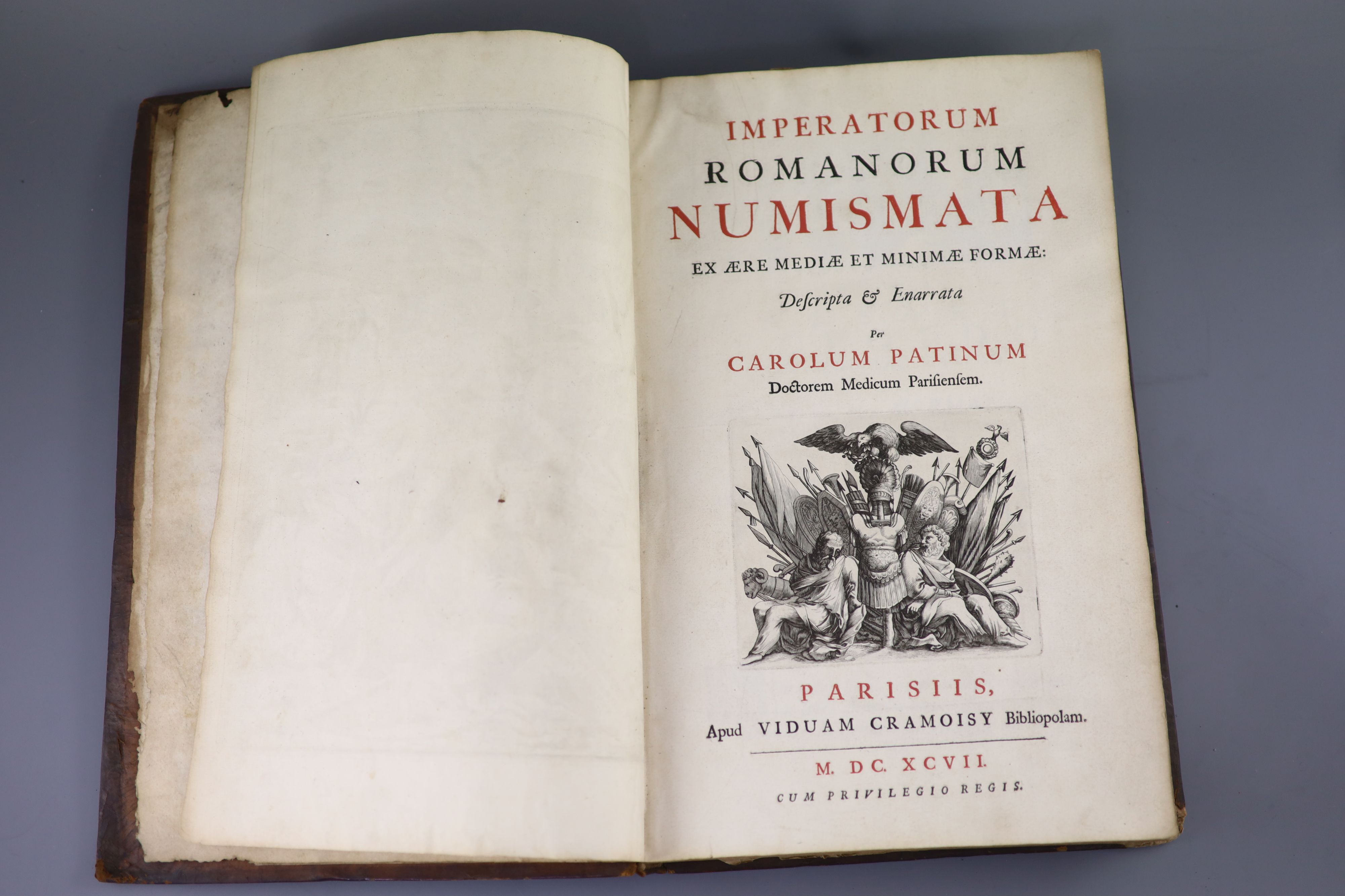 Book on Roman coins, Charles Patin, Imperatorum Romanorum Numismata Ex Ære Mediæ Et Minimæ Formæ, Paris 1697,